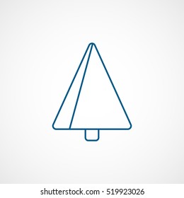 Christmas Tree Blue Line Icon On White Background