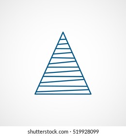 Christmas Tree Blue Line Icon On White Background