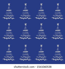 Christmas tree blue pattern  background 