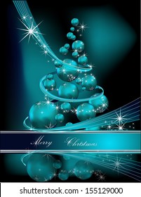 Christmas tree blue and silver