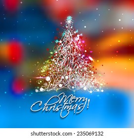 Christmas Tree in the Blur Background.