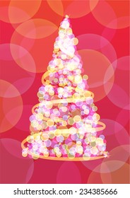 Christmas tree bokeh abstract,Vector Illustration