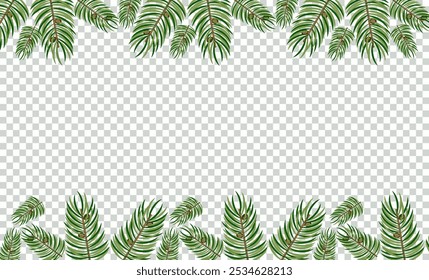 Fundo da borda da árvore de Natal com lugar em branco