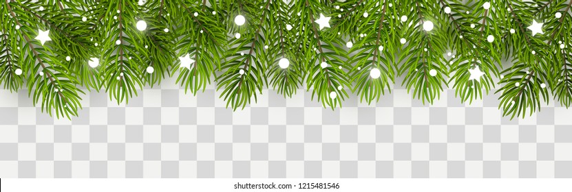 Christmas tree border with holiday decor
