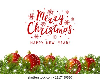Christmas tree border with holiday decor