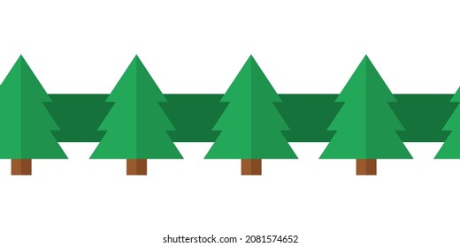 Christmas tree border. Seamless border for postcards, banners, etc. Vector illustration.