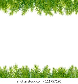 Christmas Tree Borders, Isolated On White Background, Vector Illustration