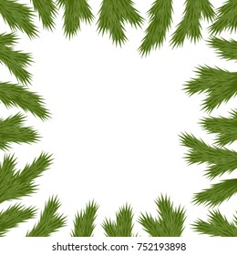 Christmas Tree Borders, Isolated On White Background, Vector Illustration
