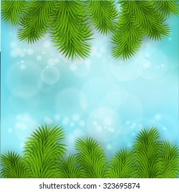 Christmas Tree Borders. Vector realistic illustration for your design.