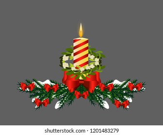 Christmas tree branch candle