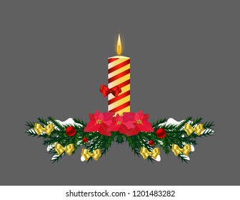 Christmas tree branch candle