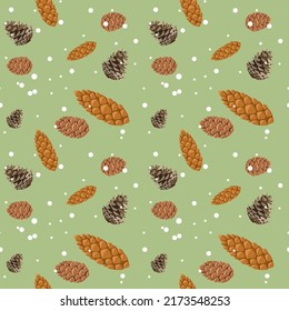 Rama de árbol de Navidad con cono. Gráficos de color vectorial. Patrón de textura