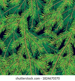 Rama de árbol de Navidad sin fisuras. Ilustración del vector