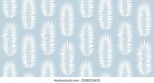 Christmas tree branch seamless vector pattern. Watercolor leaves background, jungle palm print