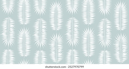 Christmas tree branch seamless vector pattern. Watercolor leaves background, jungle palm print