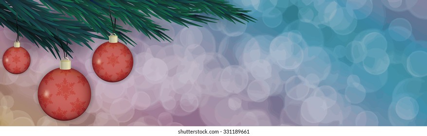 Christmas tree branch with a toy Vector illustration eps 10