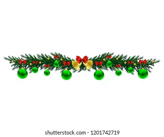 Christmas tree branch with toys