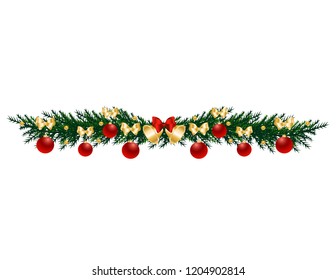 Christmas tree branch with toys