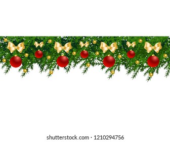Christmas tree branch with toys