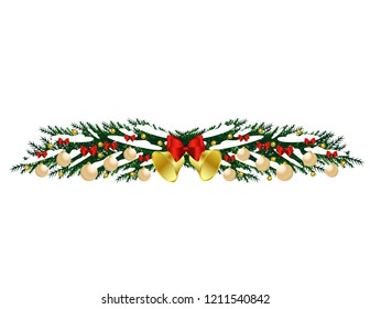 Christmas tree branch with toys