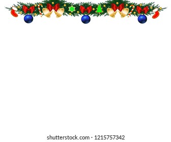 Christmas tree branch with toys