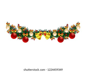 Christmas tree branch with toys