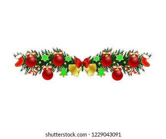 Christmas tree branch with toys
