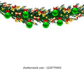 Christmas tree branch with toys