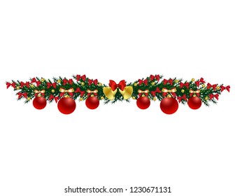 Christmas tree branch with toys