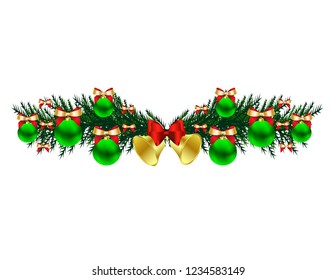 Christmas tree branch with toys