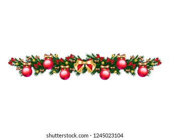 Christmas tree branch with toys