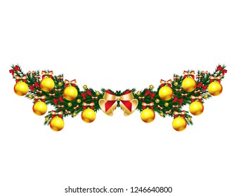 Christmas tree branch with toys