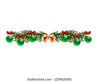 Christmas tree branch with toys
