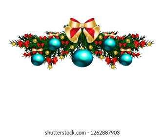 Christmas tree branch with toys