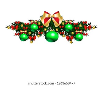 Christmas tree branch with toys