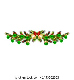 Christmas tree branch with toys