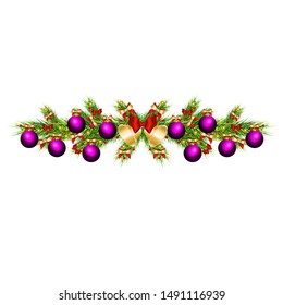 Christmas tree branch with toys