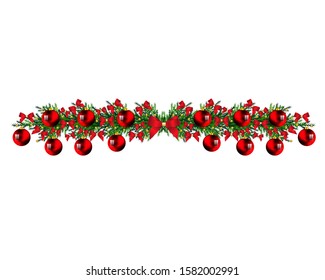 Christmas tree branch with toys