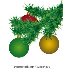 christmas tree branch vector