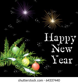 christmas tree branch. Vector illustration.