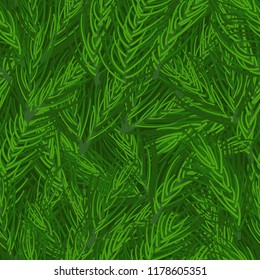 Christmas tree branches background. Seamless vector illustration