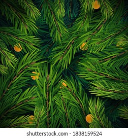 Material de fondo de las ramas de árbol de Navidad Ilustración.
