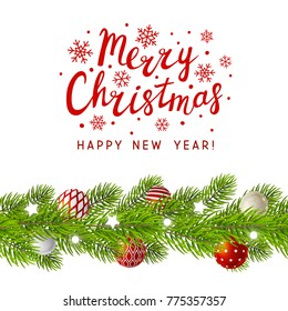 Christmas tree branches border with place for Your text