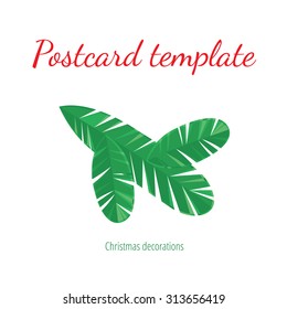 Christmas tree branches decorative card 
