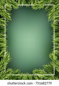 Christmas tree branches frame template. And also includes EPS 10 vector