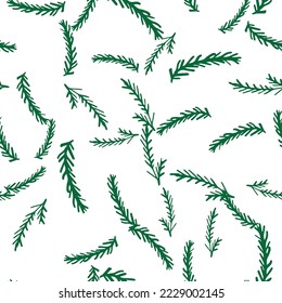 Christmas tree branches Christmas seamless pattern. Winter seamless design
