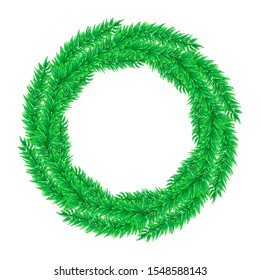 Christmas tree branches set for decoration. Spruce branches of different shapes. Vector illustration