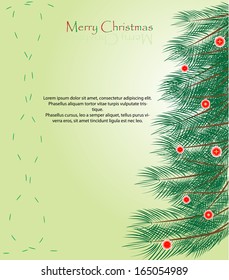 christmas tree branches and space for text