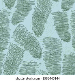 Christmas tree branches and spirals on the light background.