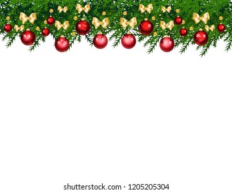 Christmas tree branches with toys